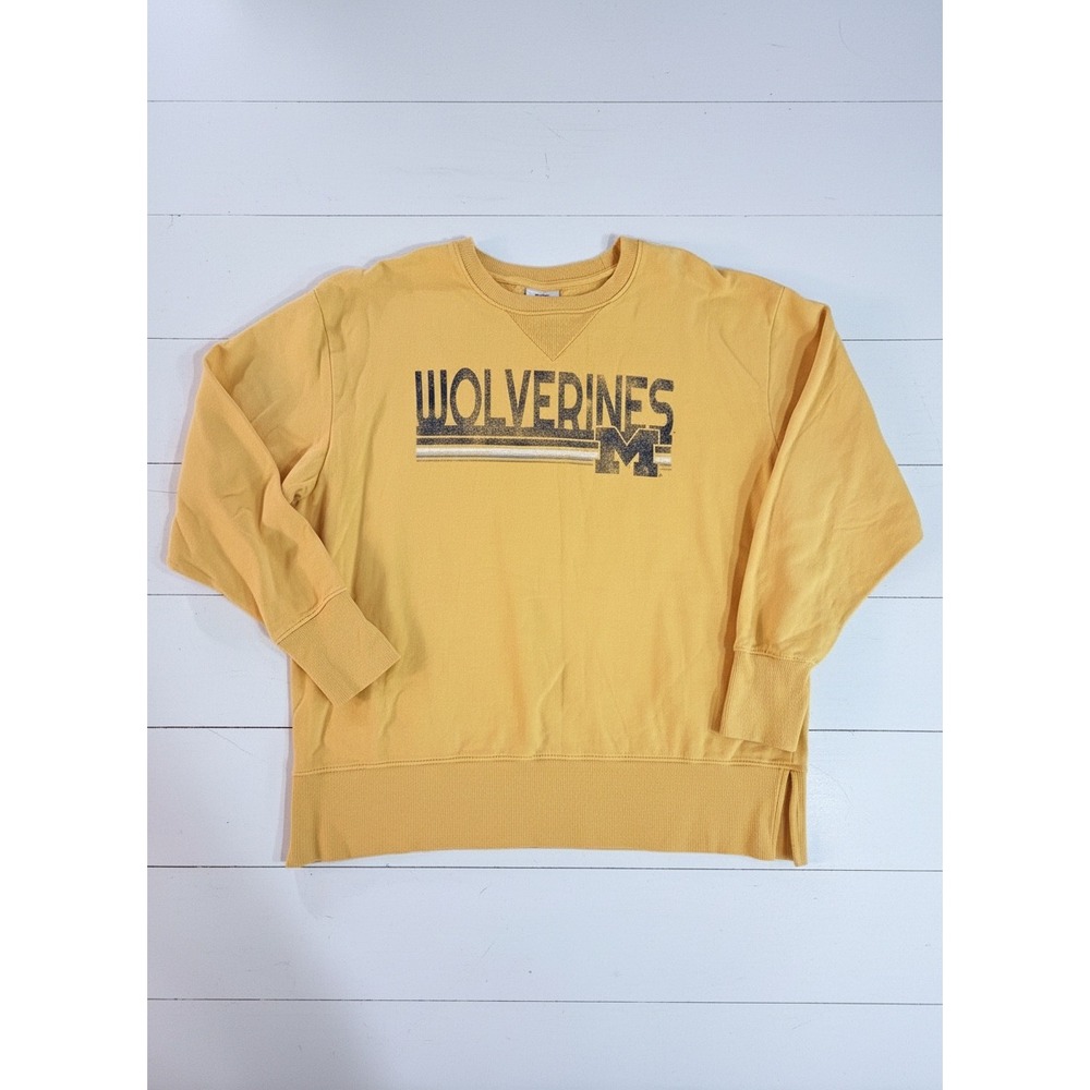 NWT ProEdge Michigan Wolverines Sweatshirt XL 16/18 Yellow NCAA Fleece Pullover
